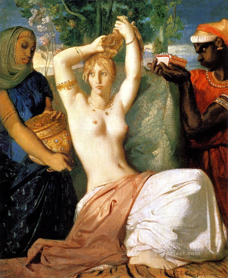 アハシュエロス王に贈られる準備をするエステル またはロマンチックなエステルのトイレ テオドール・シャセリオー油絵